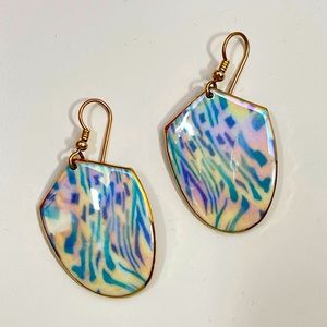 Vintage Real SHELL Pastel Mermaid Core Vacation Tropical Summer Beach Earrings